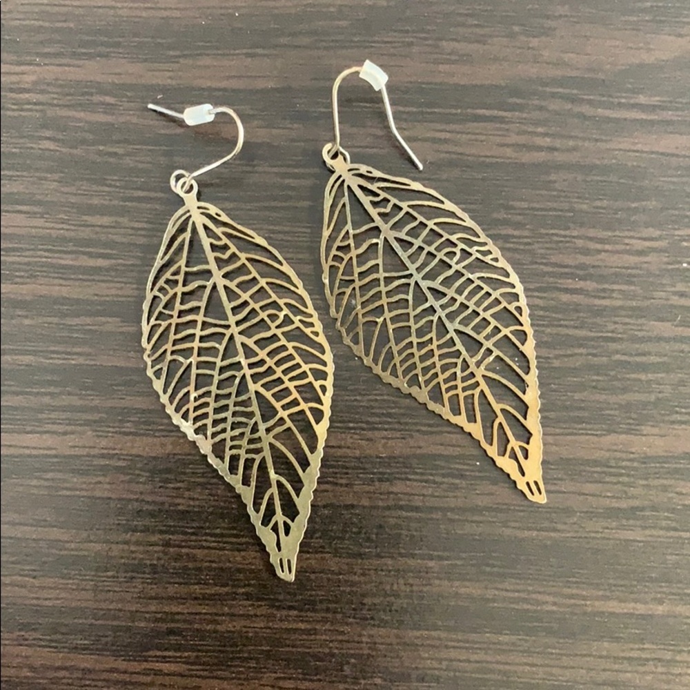 Gold leaf earrings